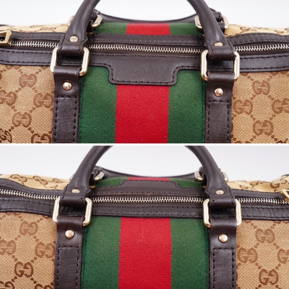 BA04❤️ Gucci GG Monogram Web Boston Bag - Picture 6 of 15